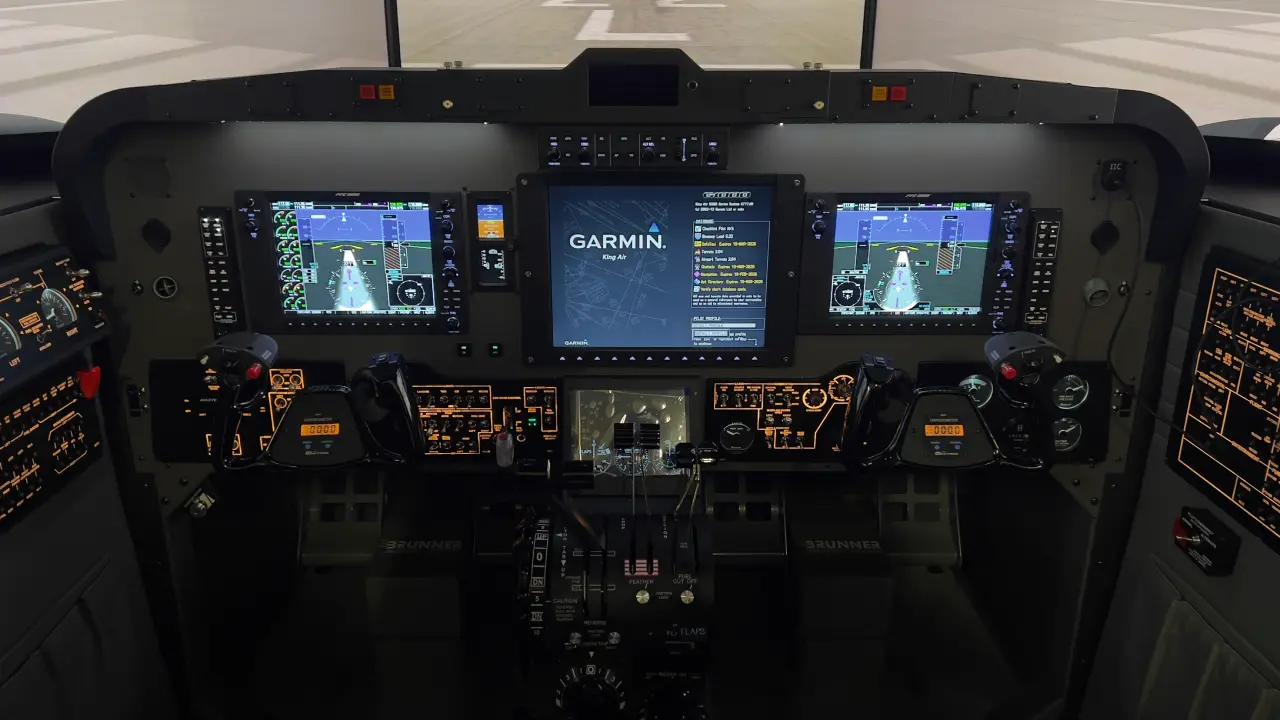 Interior of flight simulator